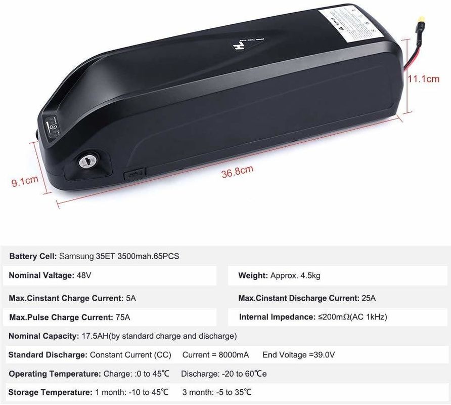 باتری USB 36V 17ah 10s5p باتری لیتیوم یون برای دوچرخه برقی