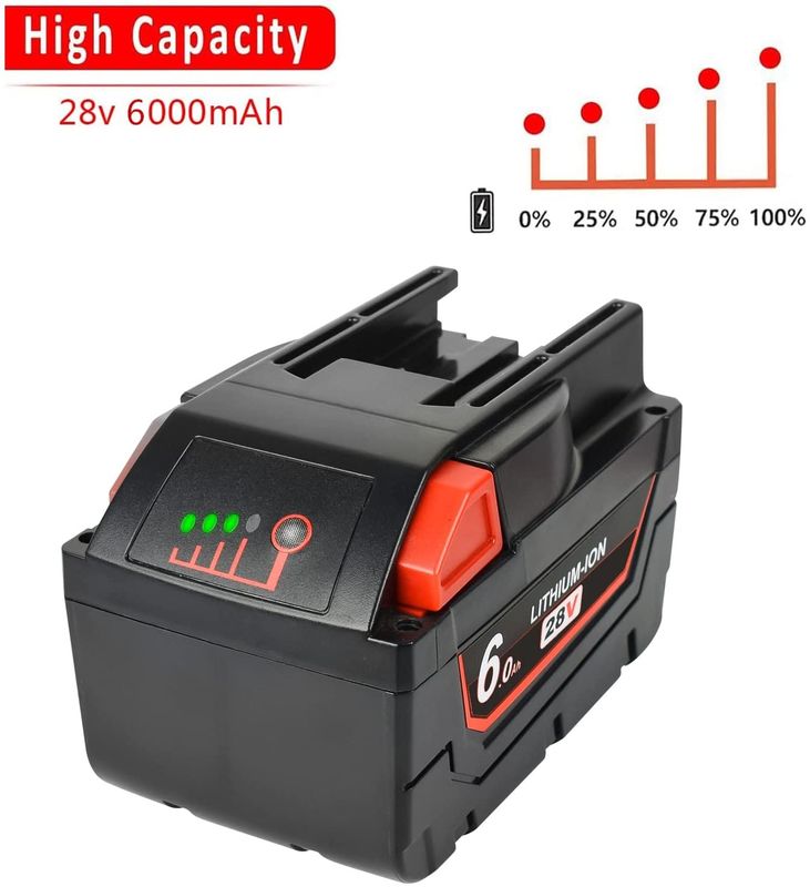 10 سال تعویض کارخانه 28 ولت ولتاژ بالا باتری ابزار برق میلوکی 6000mAh با 1 سال گارانتی
