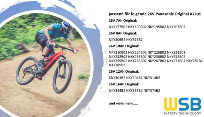 بسته باتری لیتیوم E Bike برای شارژر پاناسونیک 26V 20.8ah 0