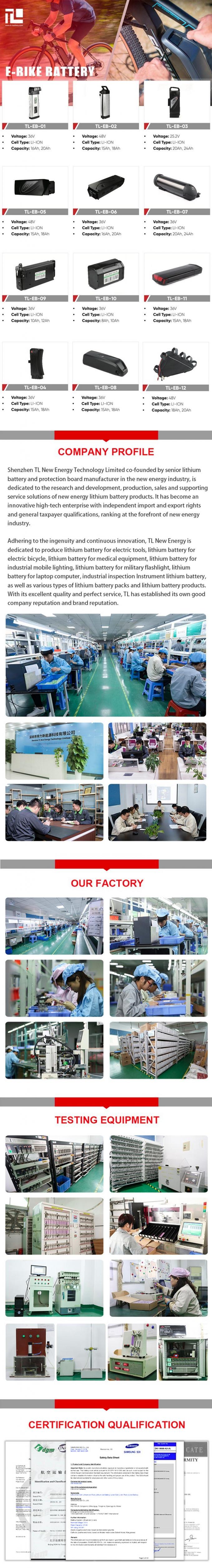 14.5Ah باتری لیتیوم 36V برای دوچرخه های الکتریکی 0