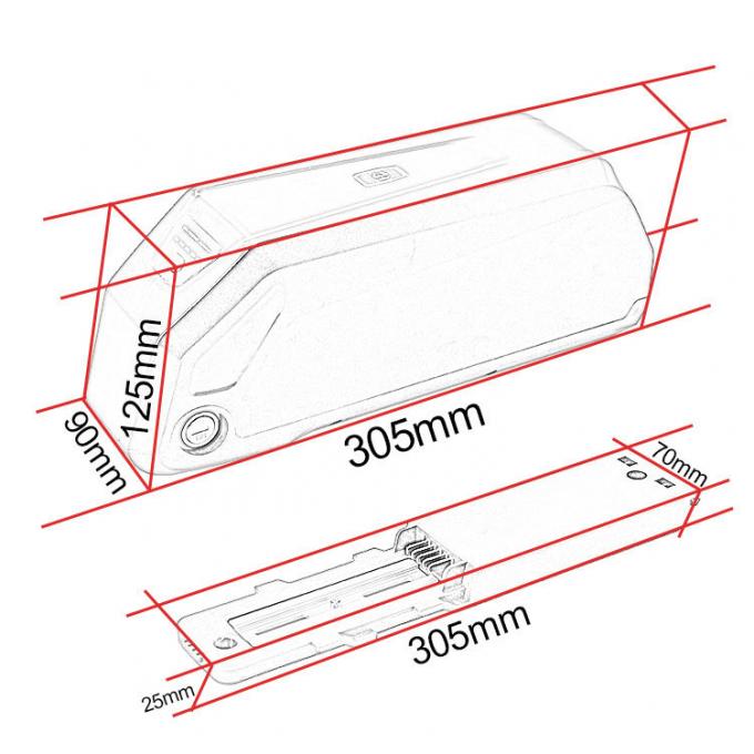 فروش داغ Hailong 36V باتری لیتیوم دوچرخه برقی با 10.4ah 13ah باتری باتری E-Bike 1